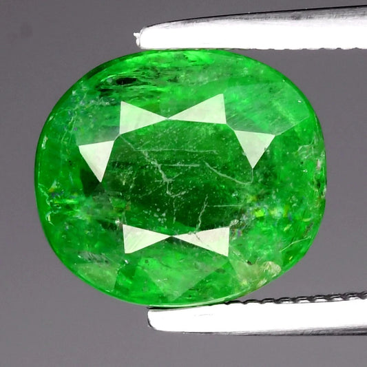 2.52ct ETW Tsavorite Garnet Gemstone - Cushion Cut
