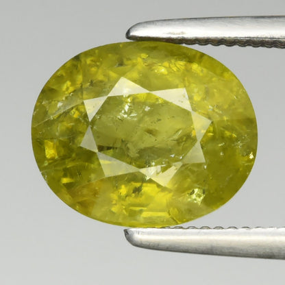 2.55ct ETW Yellowish Green Grossular Garnet – Oval Cut