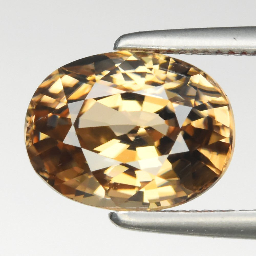 2.62ct ETW Champagne Zircon Gemstone - Oval Cut