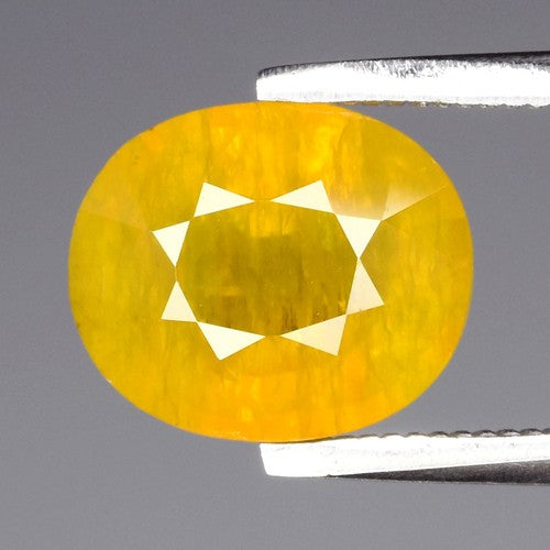 2.66ct ETW Yellow Sapphire Gemstone – Oval Cut