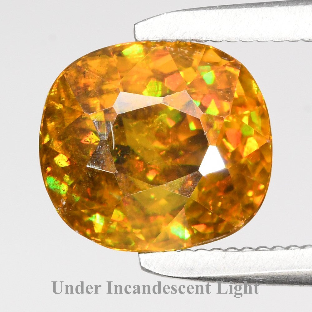 2.72ct ETW Earth-Mined Greenish Yellow Sphene – Cushion Cut