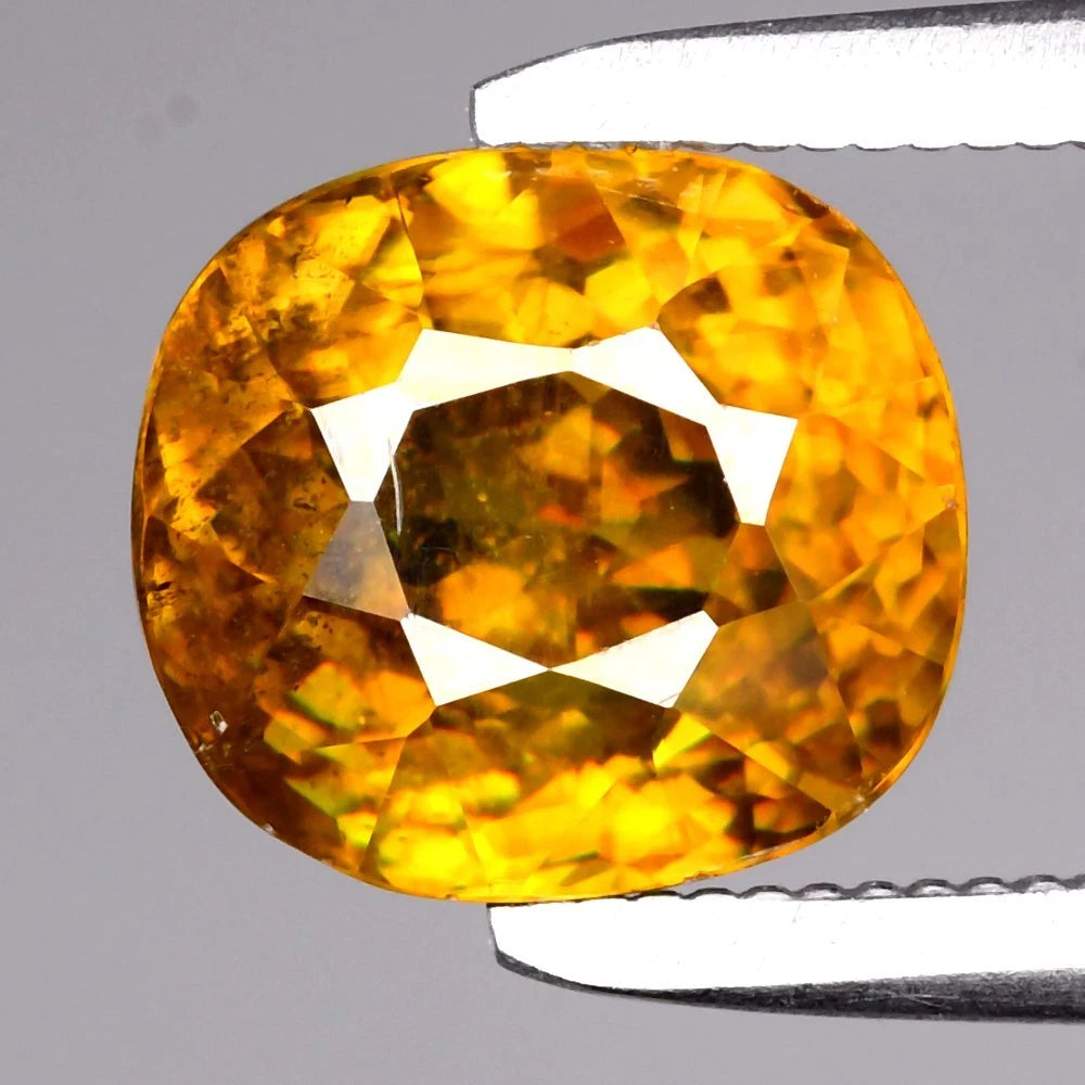 2.72ct ETW Earth-Mined Greenish Yellow Sphene – Cushion Cut
