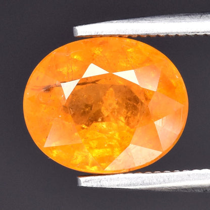 2.95ct ETW Orange Spessartine Garnet Gemstone – Oval Cut