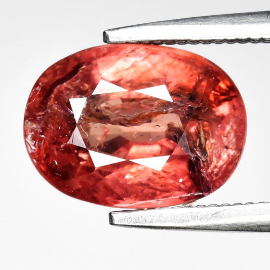 2.96ct ETW Pinkish Orange Sapphire Gemstone – Oval Cut