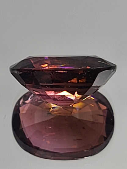 6.0ct ETW Natural Deep Pink Tourmaline Gemstone - Oval Cut
