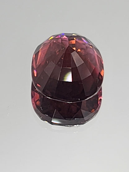 6.0ct ETW Natural Deep Pink Tourmaline Gemstone - Oval Cut