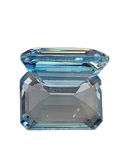 18.46ct ETW Natural Sky Blue Topaz Gemstone - Emerald Cut