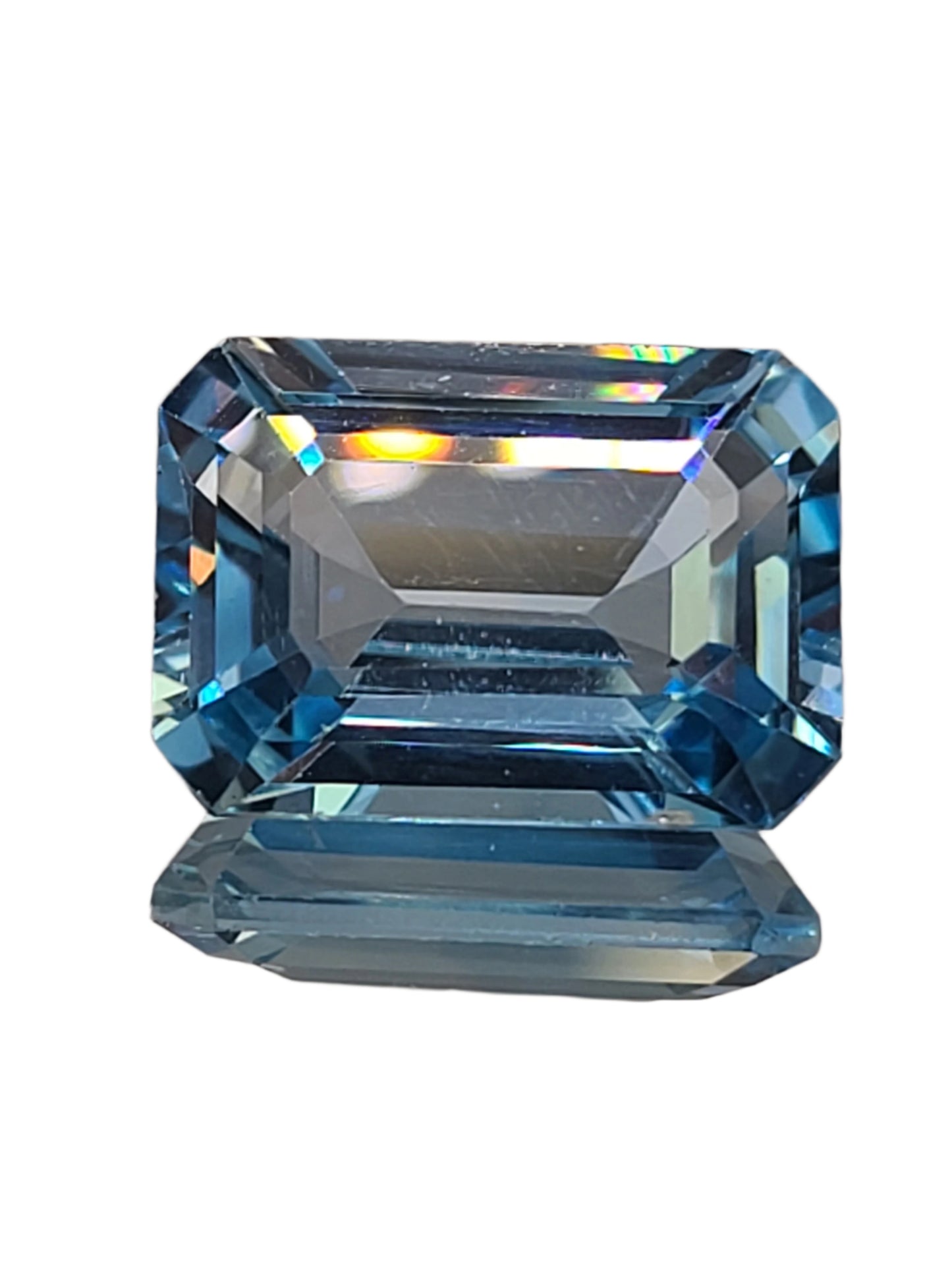 18.46ct ETW Natural Sky Blue Topaz Gemstone - Emerald Cut