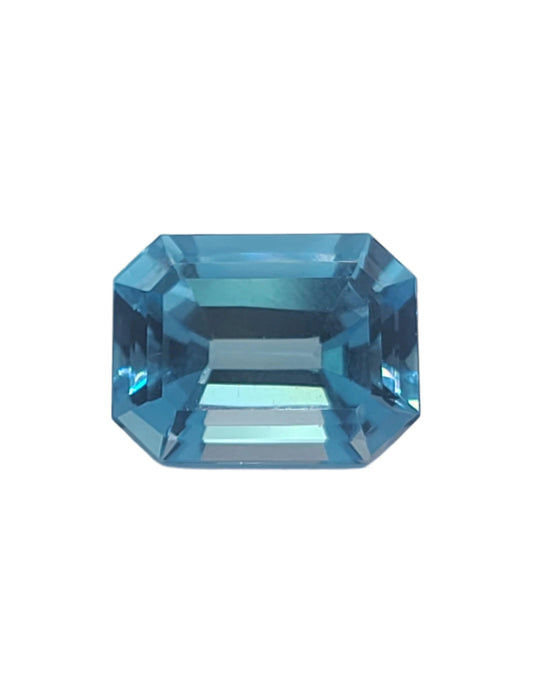 14.0ct ETW Natural Swiss Blue Topaz Gemstone - Emerald Cut