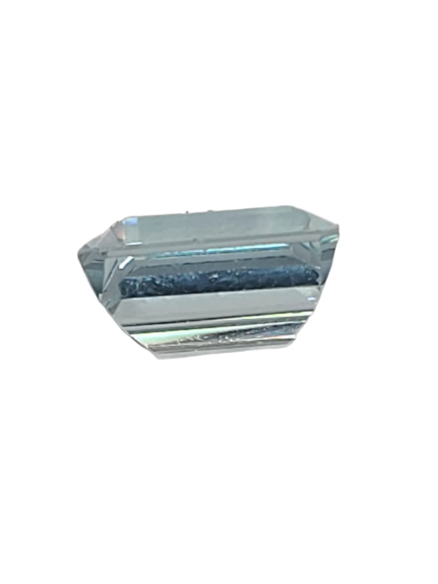 3.97ct ETW Natural Aquamarine Gemstone - Square Cut