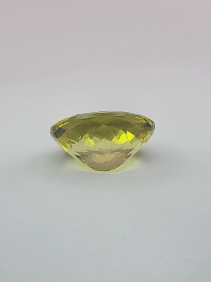 11.7ct ETW Natural Lemon Quartz Gemstone - Oval Cut