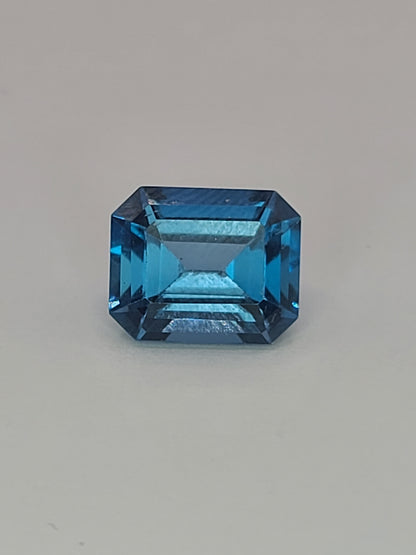 5.36ct ETW Natural London Blue Topaz Gemstone - Emerald Cut