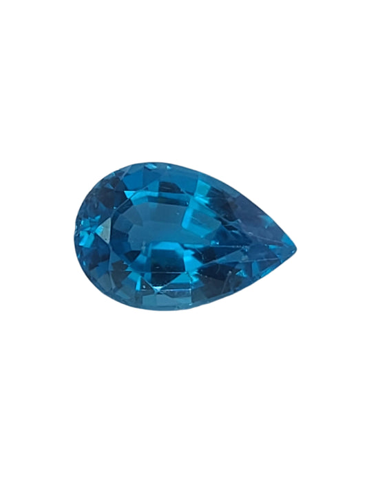 7.76ct ETW Natural Swiss Blue Topaz Gemstone - Pear Cut