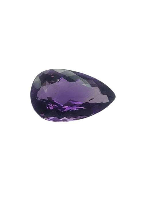 19.32ct ETW Natural Amethyst Gemstone - Pear Cut