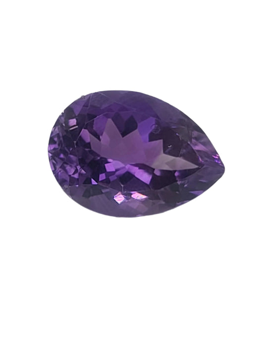 11.64ct ETW Natural Amethyst Gemstone - Pear Cut
