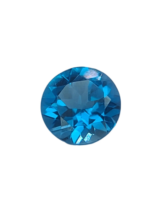 6.68ct ETW Natural Swiss Blue Topaz Gemstone - Round Cut