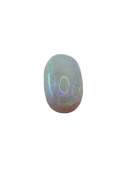 8.72ct ETW Natural White Opal Gemstone - Oval Cut Cabochon