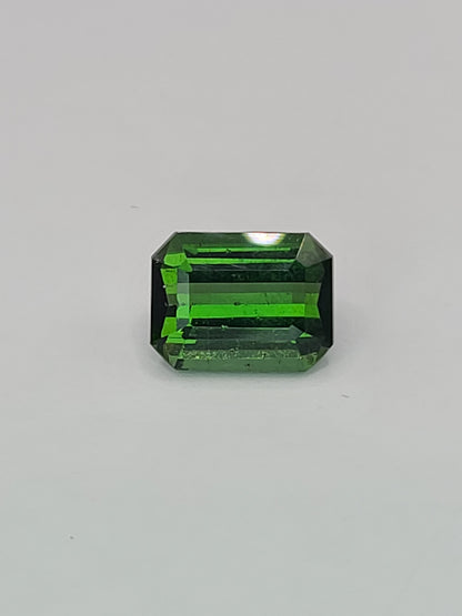 6.43ct ETW Natural Green Tourmaline Gemstone - Emerald Cut