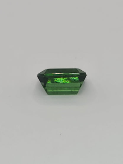 6.43ct ETW Natural Green Tourmaline Gemstone - Emerald Cut