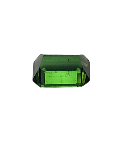 6.43ct ETW Natural Green Tourmaline Gemstone - Emerald Cut