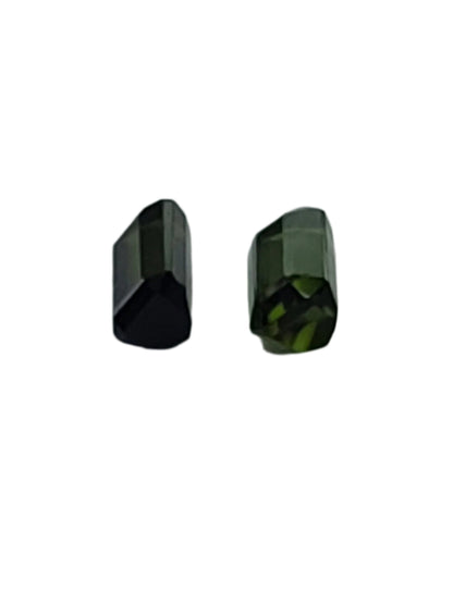 2.52ct ETW Pair Of Natural Green Tourmaline Gemstone - Emerald Cut