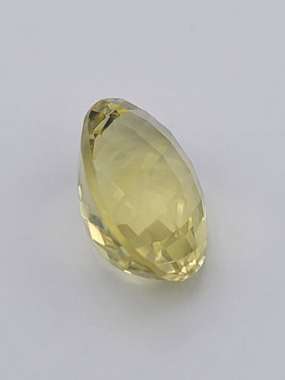 13.28ct ETW Lemon Quartz Gemstone - Oval Cut Checkerboard