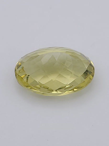 13.28ct ETW Lemon Quartz Gemstone - Oval Cut Checkerboard