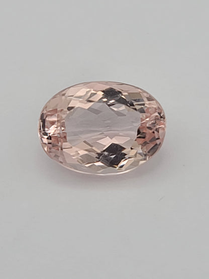 6.64ct ETW Natural Morganite Gemstone – Oval Cut