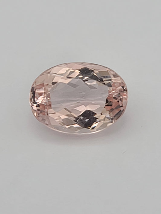 6.64ct ETW Natural Morganite Gemstone – Oval Cut