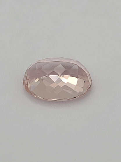 6.64ct ETW Natural Morganite Gemstone – Oval Cut