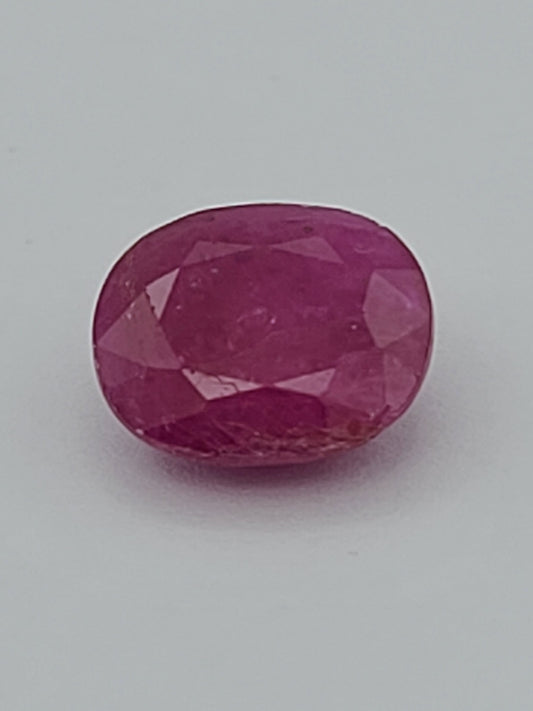 7.26ct ETW Ruby Gemstone - Cushion Cut - Color Enhanced