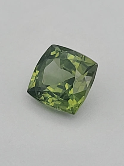 1.69ct ETW Green Zircon Gemstone - Cushion Cut