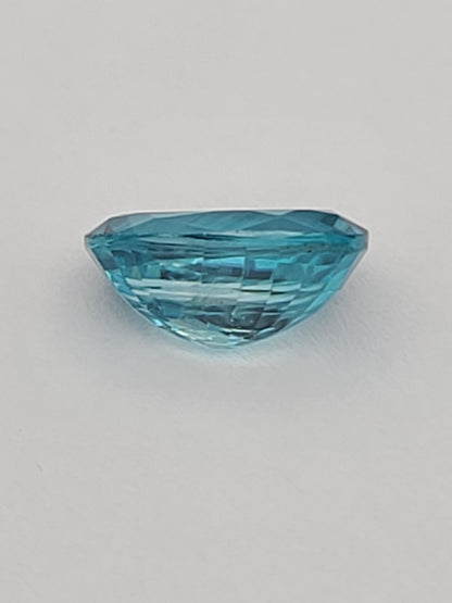 3.61ct ETW Blue Zircon Gemstone - Oval Cut