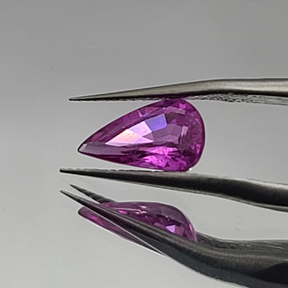 1.67ct ETW Earth-Mined Pink Sapphire – Modified Pear Cut - GIA Gemological Report