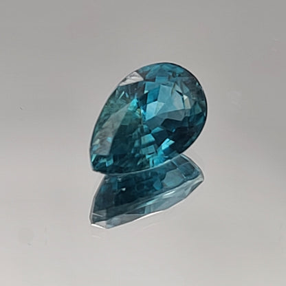 5.97ct ETW Earth-Mined Blue Zircon – Pear Cut