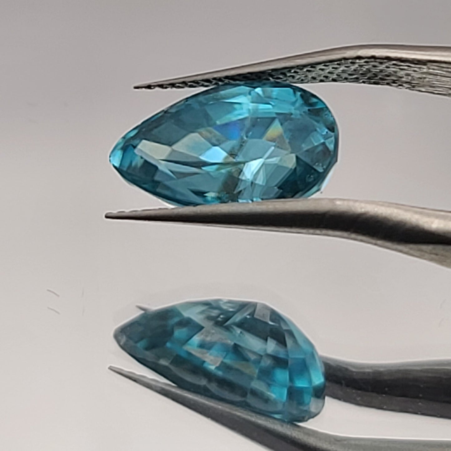 5.97ct ETW Earth-Mined Blue Zircon – Pear Cut