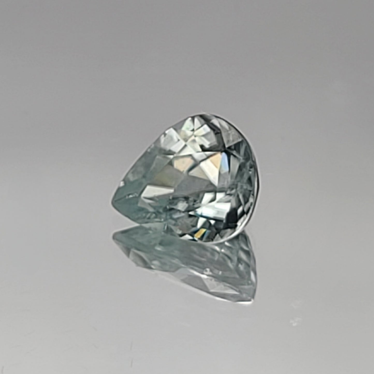 2.65ct ETW Earth-Mined Light Green Zircon – Pear Cut