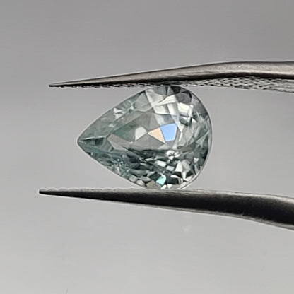 2.65ct ETW Earth-Mined Light Green Zircon – Pear Cut