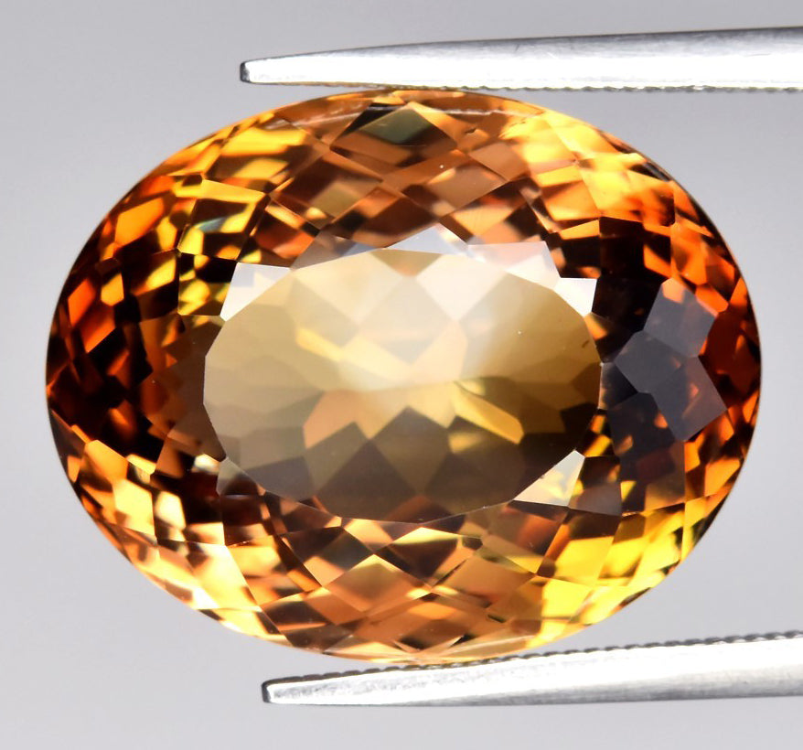 21.03ct ETW Earth-Mined Champagne Topaz – Oval Cut