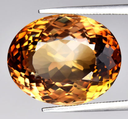 21.03ct ETW Earth-Mined Champagne Topaz – Oval Cut