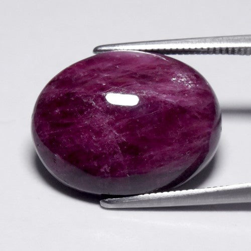 22.09ct ETW Earth-Mined Purplish Red Ruby – Oval Cabochon
