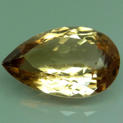 12.50ct ETW Apricot Peach Topaz Gemstone – Brazil - Pear Cut