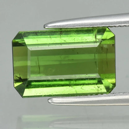 3.01ct ETW Natural Green Tourmaline Gemstone – Octagon Cut