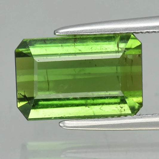 3.01ct ETW Natural Green Tourmaline Gemstone – Octagon Cut