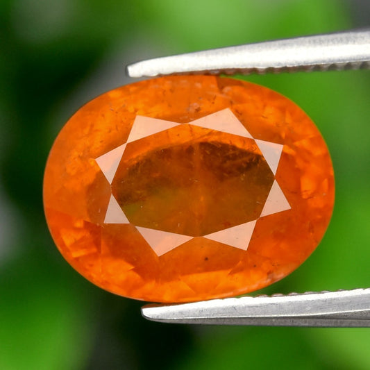 3.15ct ETW Orange Spessartine Garnet Gemstone – Oval Cut