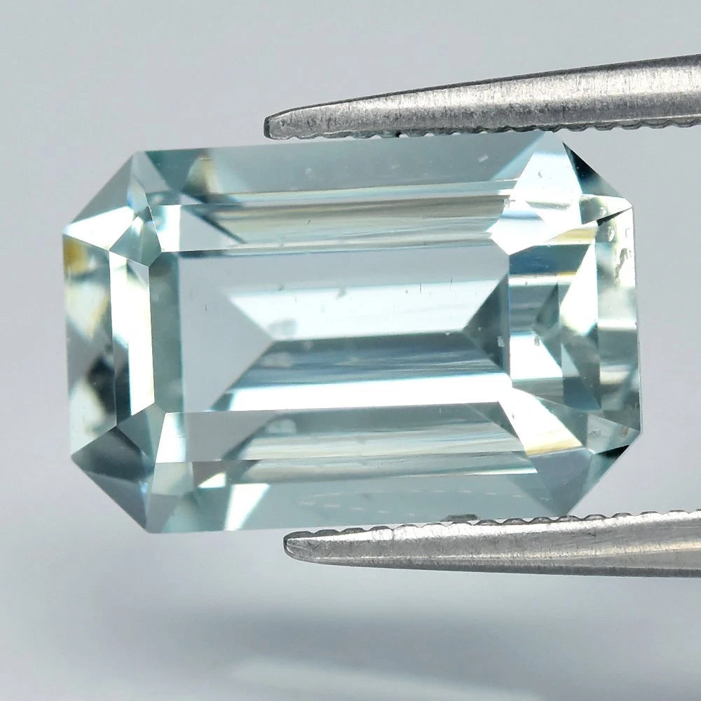 3.16ct ETW Greenish Blue Aquamarine Gemstone – Octagon Cut