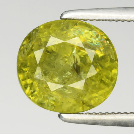 3.28 ct ETW Yellowish Green Grossular Garnet – Oval Cut
