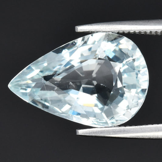 3.46ct ETW Light Blue Aquamarine Gemstone – Pear Cut