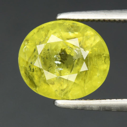 3.59ct ETW Yellowish Green Grossular Garnet Gemstone – Oval Cut