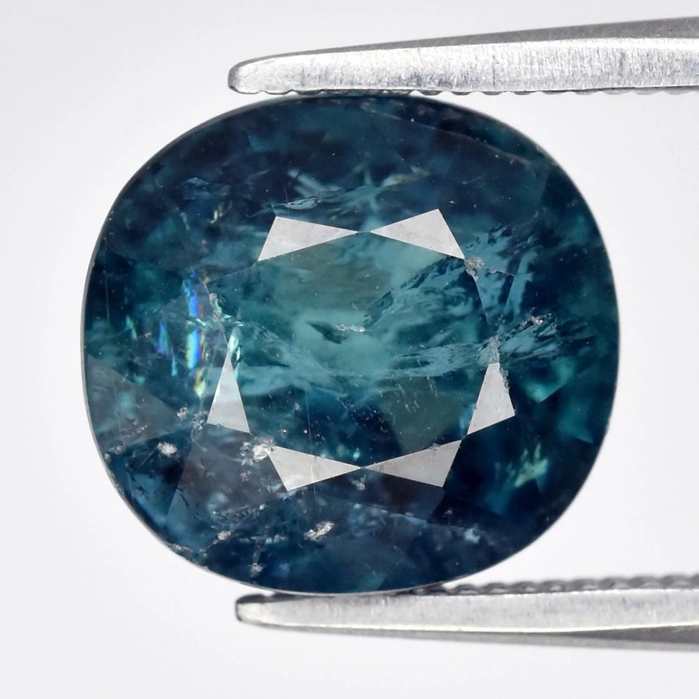 3.78ct ETW Natural Blue Tourmaline Gemstone – Cushion Cut